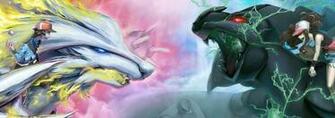 Pokemon Reshiram Touko Touya Zekrom Multi Dual Wallpaper Background