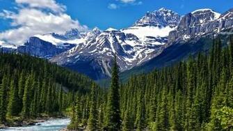 Alberta Rivers National Park Light Blue Canadian Rockies Wallpaper