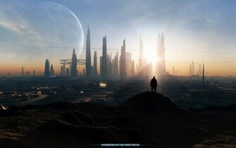 Cityscapes Outer Space Futuristic Moon Spectrum