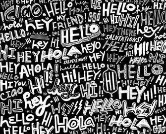 Kevin S Illustration Hello Pattern Design