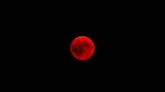 Wallpaper Moon Full Eclipse Red In