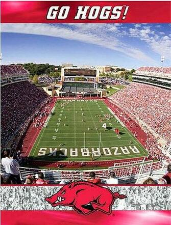 Arkansas Razorback Football Stadium Colliegate Poster Print