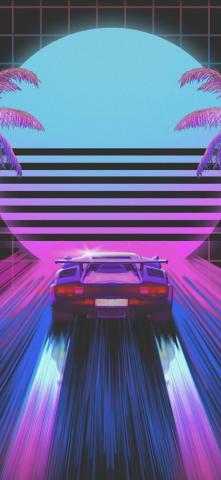 Classic Car Retro Art Wallpaper iPhone X