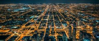 HD Wallpaper Street Sunset Chicago Metro City Illinois Car