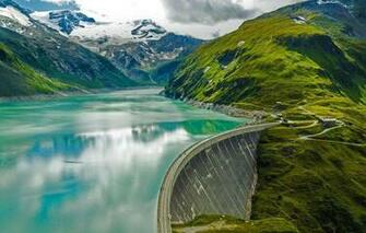 Wallpaper Mountains Austria Dam Reservoir Kaprun Mooserboden