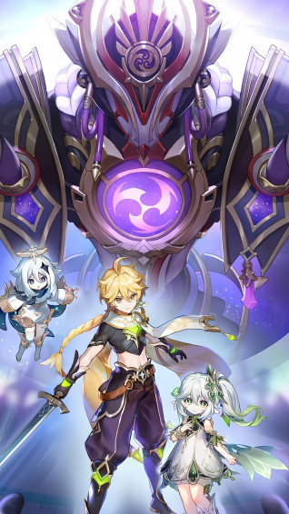 Genshin Impact Aether Nahida Paimon 4k Wallpaper iPhone HD Phone
