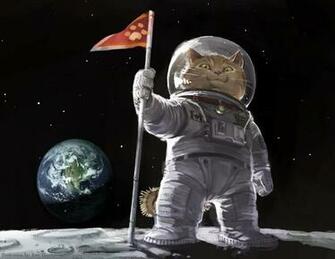 Ami Thompson Original Cat Space Planets Humor Wallpaper