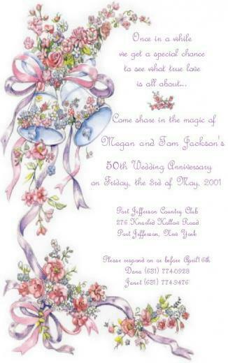 Anniversary Invitations 50th Wedding Sold