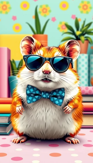 Preppy Hamster Wallpaper