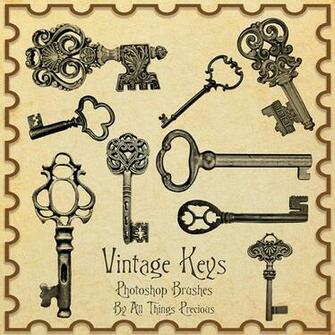 Antique Keys Wallpaper Vintage Brushes By