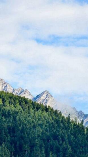 Nature Mountain Sky Blue Green Sunny Summer iPhone Wallpaper
