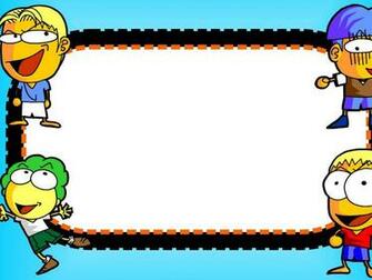 Funny Cartoon Characters Border Background Wallpaper For Powerpoint