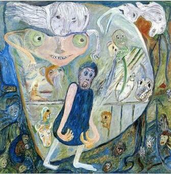 Between Two Worlds American Folk Art Wallpaper Image