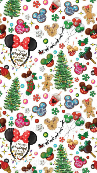 Cute Disney Characters Christmas iPhone Wallpaper