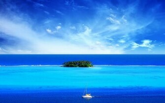Sailing Around The Tropical Island Wallpaper