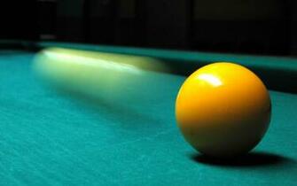 Yellow Billiard Ball Macro On Table Wallpaper High