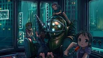 Big Daddy Bioshock Little Sister Wallpaper Hq