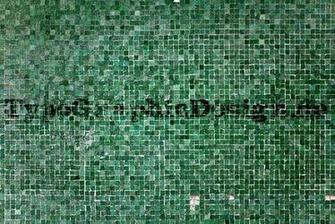 Photo Texture Wall Mosaic Jade Green Typo Graphic Design