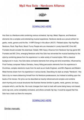 Mp3 Hos Solo Nerdcore Alliance By Lucylohr Issuu