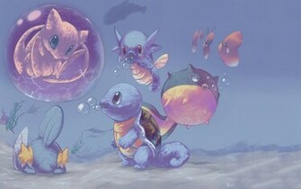 Mudkip Wallpaper Pokemon Squirtle Bubbles Mew