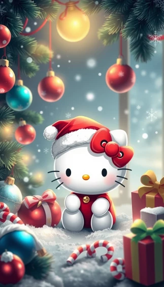 Hello Kitty Merry Christmas Wallpaper