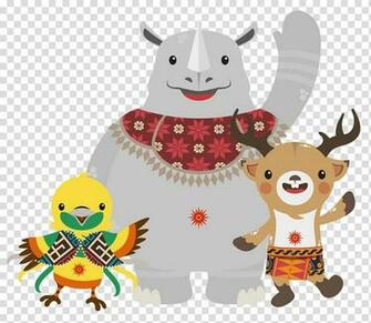 Moose Bird And Rhino Illustrations Asian Games