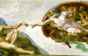 Wallpaper Michelangelo The Creation Of Adam Fresco