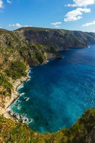 Zakynthos Greece Sea Cliff Landscape Nature Sky Wallpaper