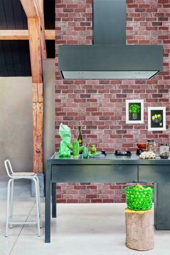 Grey Running Brick Wallpaper Walls Republic