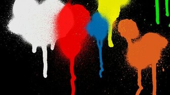 Graffiti Splatter Red Orange Yellow Green Blue Paint Splat