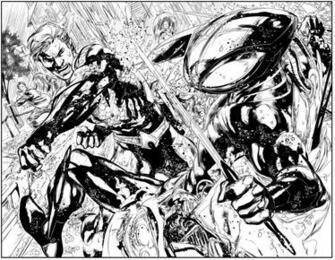Aquaman Vs Black Manta Inked By Hiasi