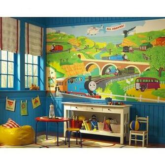 New Xl Thomas The Tank Engine Wall Mural Train Room Wallpaper Trains