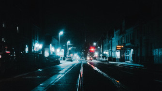 Wallpaper Night City Road Lights Distance