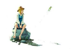 Wallpaper Drops Frog Hat White Background Sitting On A Rock