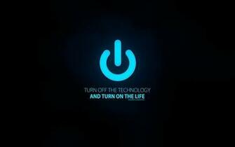 Text Technology Power Button Black Background Life
