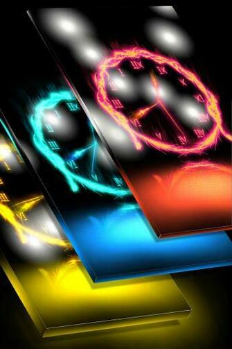 Neon Feathers Live Clock Wallpaper For Android Apk