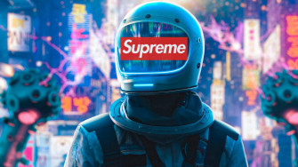 Cool Supreme Blue Helmet Wallpaper Mrwallpaper