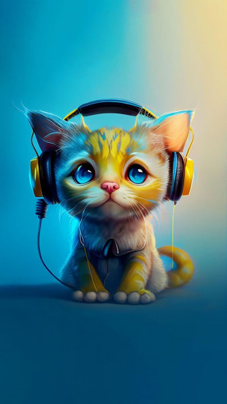 Gamer Cat Cartoon Wallpaper