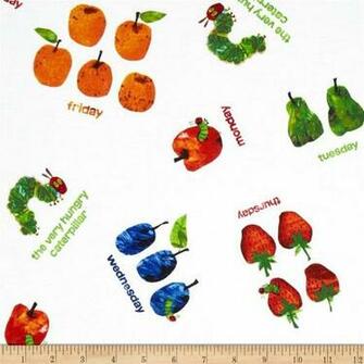 The Very Hungry Caterpillar Dots Small Scattered Fruit White