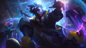 True Damage Ekko Splash Art Lol 8k Wallpaper