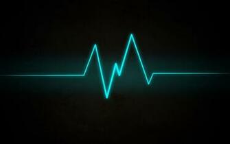 Blue Heart Line On A Dark Background
