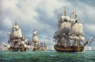 Painting Pattern Maritime Fight Sailboats Fishing Rigging