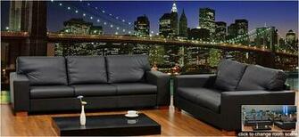 Window From Room New York Wallpaper Grasscloth