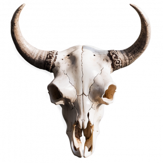 Bull Skull With Mountain Landscape Png Wallpaper