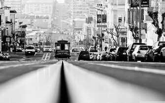 Black White San Francisco Wallpaper Mansion