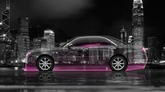 Cedric Jdm Tuning Side Crystal City Car Pink Neon 4k Wallpaper
