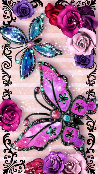Butterfly Glitter Background Wallpaper