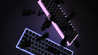 Keyboards Falling With Cats 4k Aesthetic Wallpaper