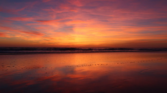 Beach Sunset Evening 4k Wallpaper Nature HD