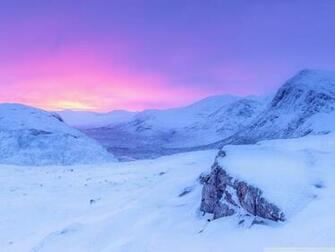 Pink Sunrise Snowy Mountains Winter 4k HD Desktop Wallpaper